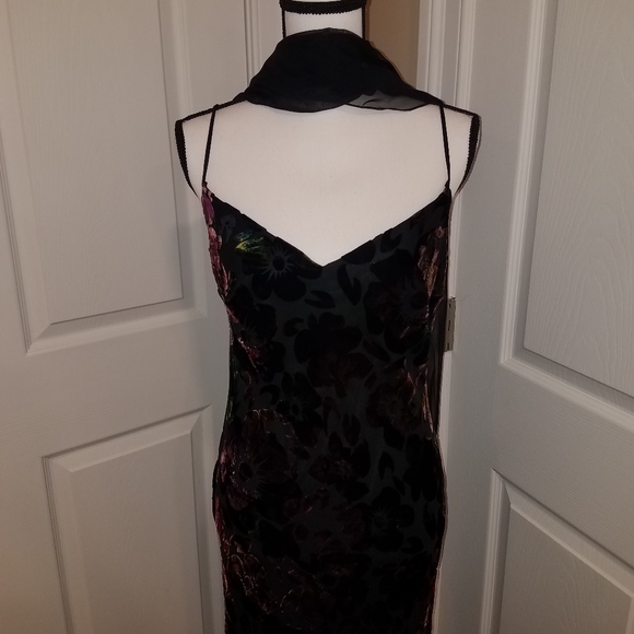 PRICE⬇️VINTAGE VELVET A.B.S. GOWN & SCARF SZ 10 - Picture 9 of 13